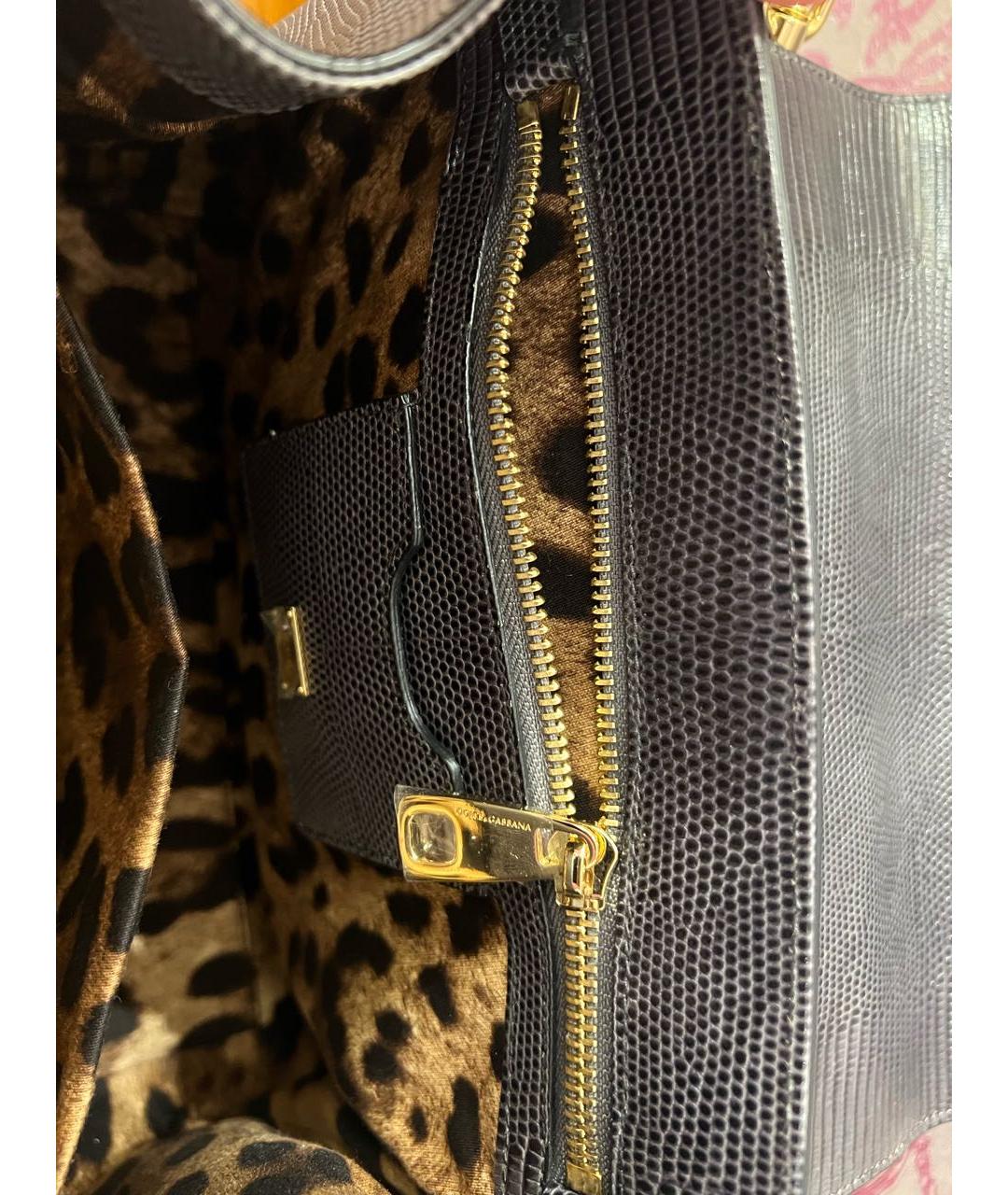 DOLCE&GABBANA Серая кожаная сумка через плечо, фото 4