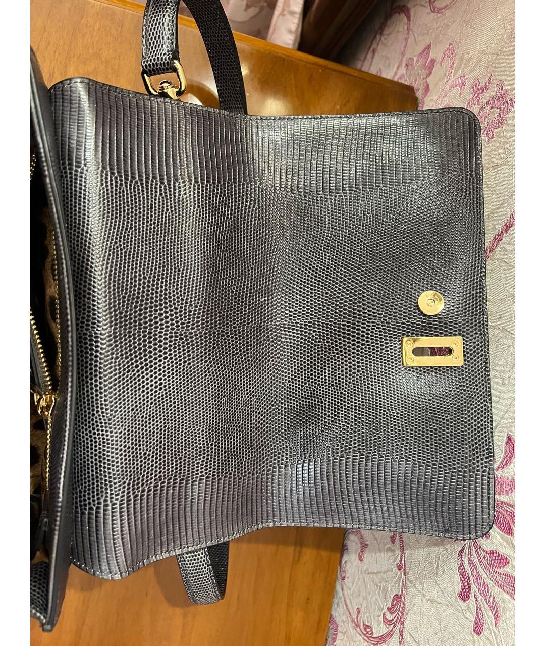 DOLCE&GABBANA Серая кожаная сумка через плечо, фото 8