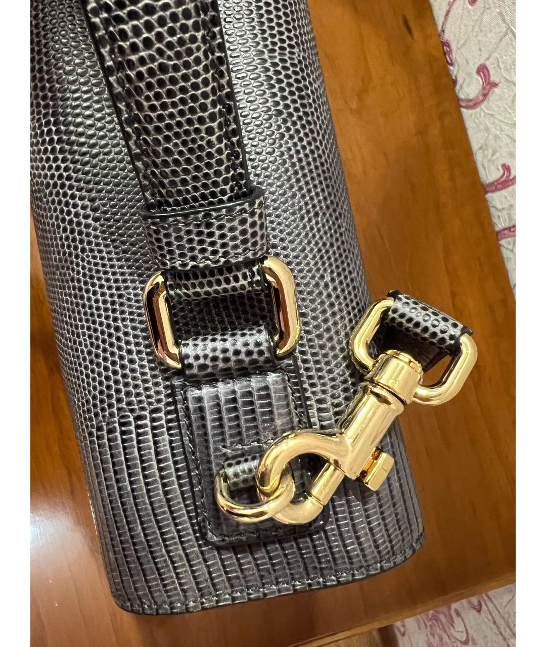 DOLCE&GABBANA Серая кожаная сумка через плечо, фото 5