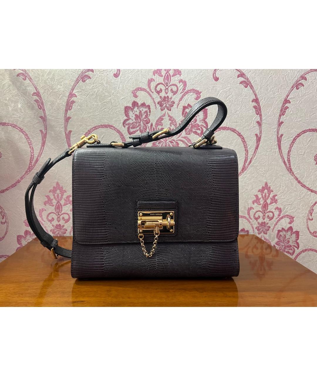 DOLCE&GABBANA Серая кожаная сумка через плечо, фото 9