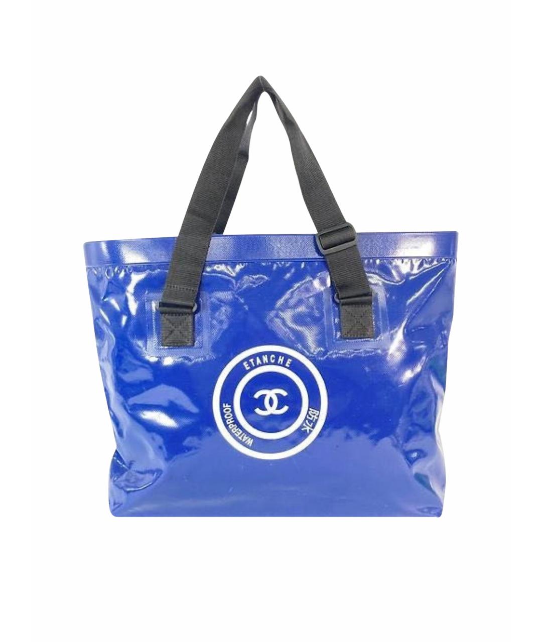 CHANEL Синяя синтетическая сумка тоут, фото 1