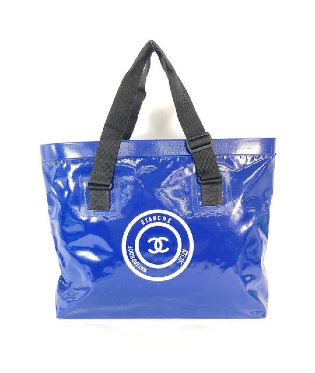 CHANEL Синяя синтетическая сумка тоут, фото 8