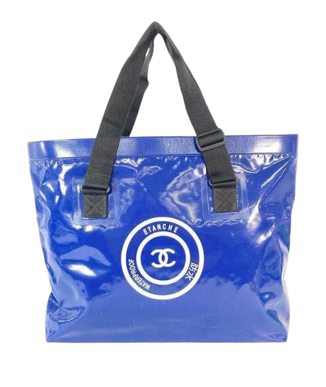 CHANEL Синяя синтетическая сумка тоут, фото 9