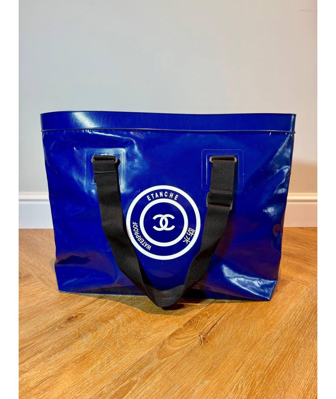 CHANEL Синяя синтетическая сумка тоут, фото 2