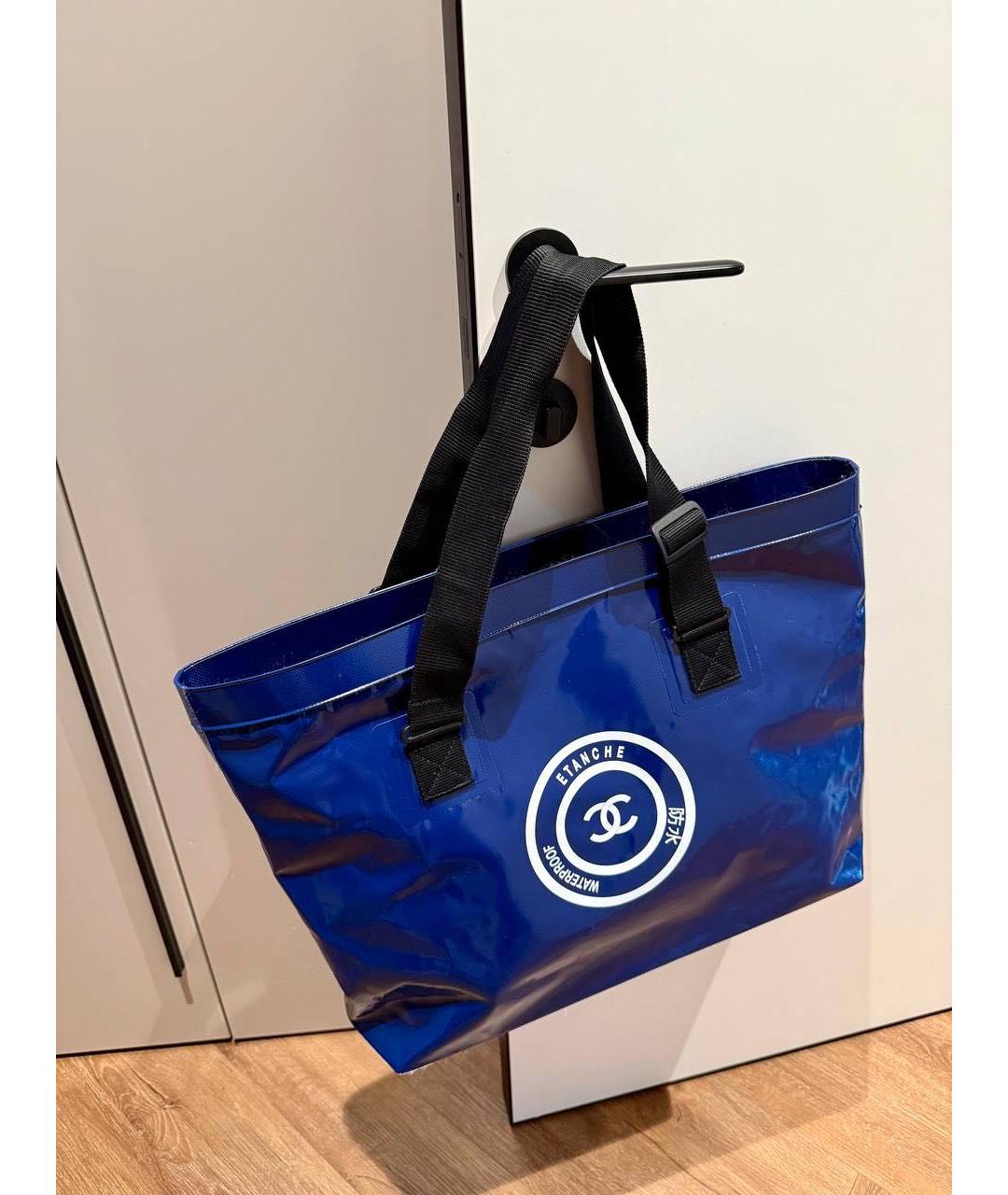 CHANEL Синяя синтетическая сумка тоут, фото 3