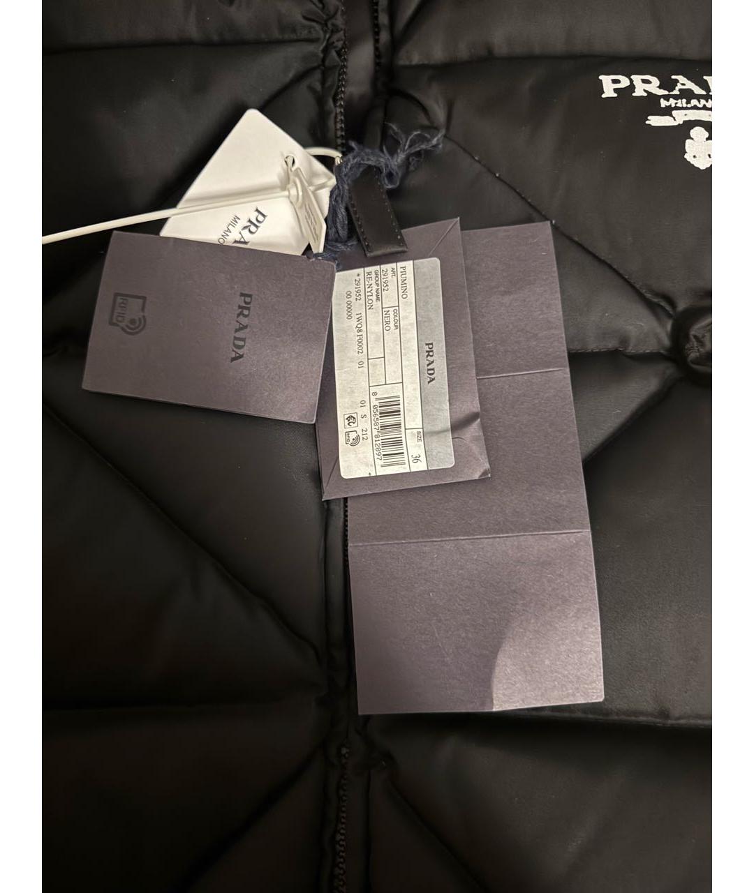 PRADA Черный полиэстеровый пуховик, фото 4