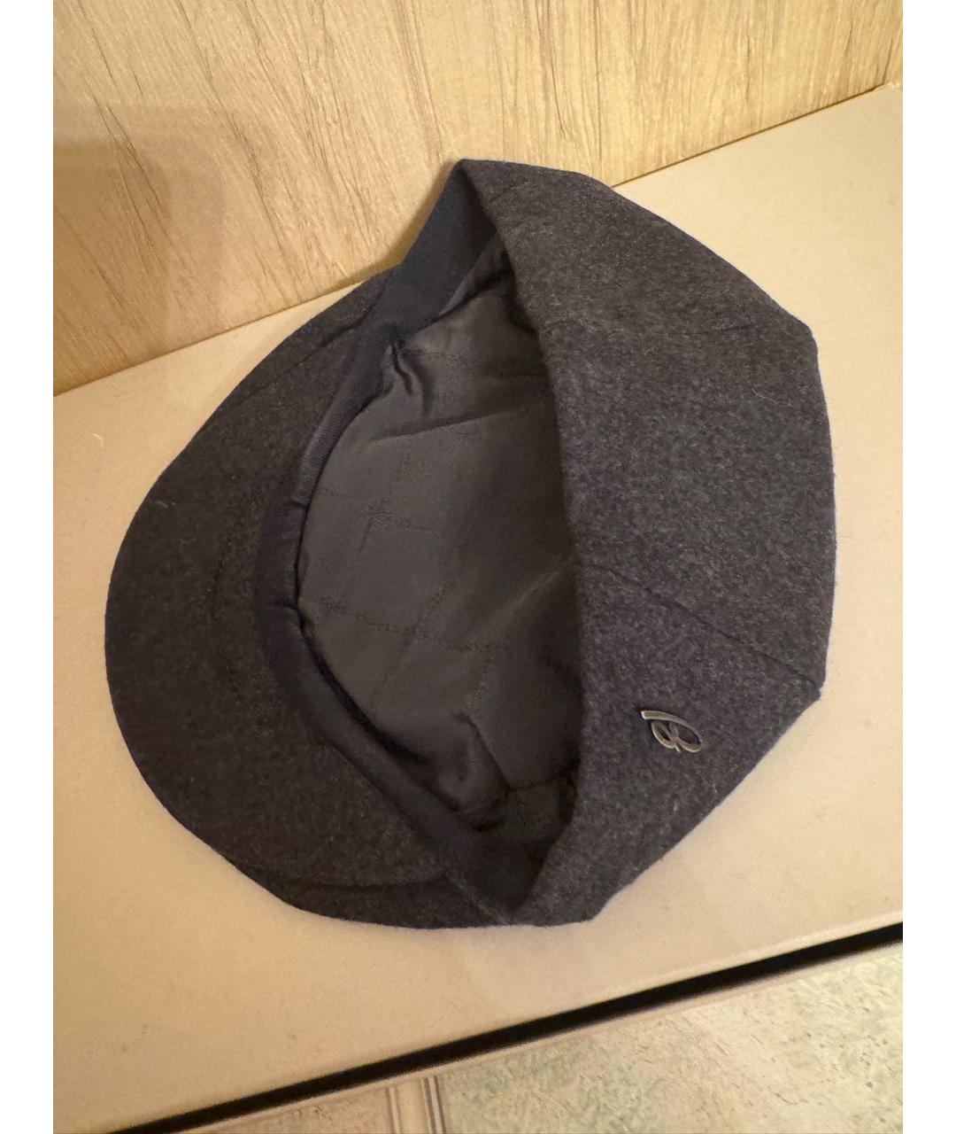 BRIONI Антрацитовая шерстяная кепка/бейсболка, фото 5