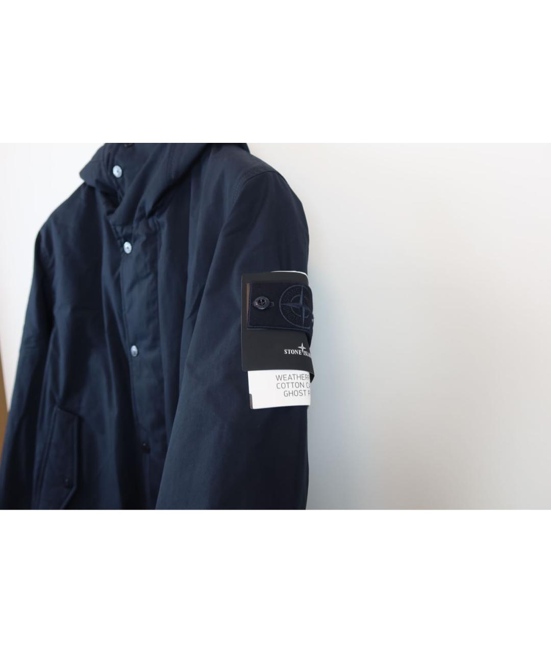 STONE ISLAND Темно-синяя хлопковая парка, фото 6
