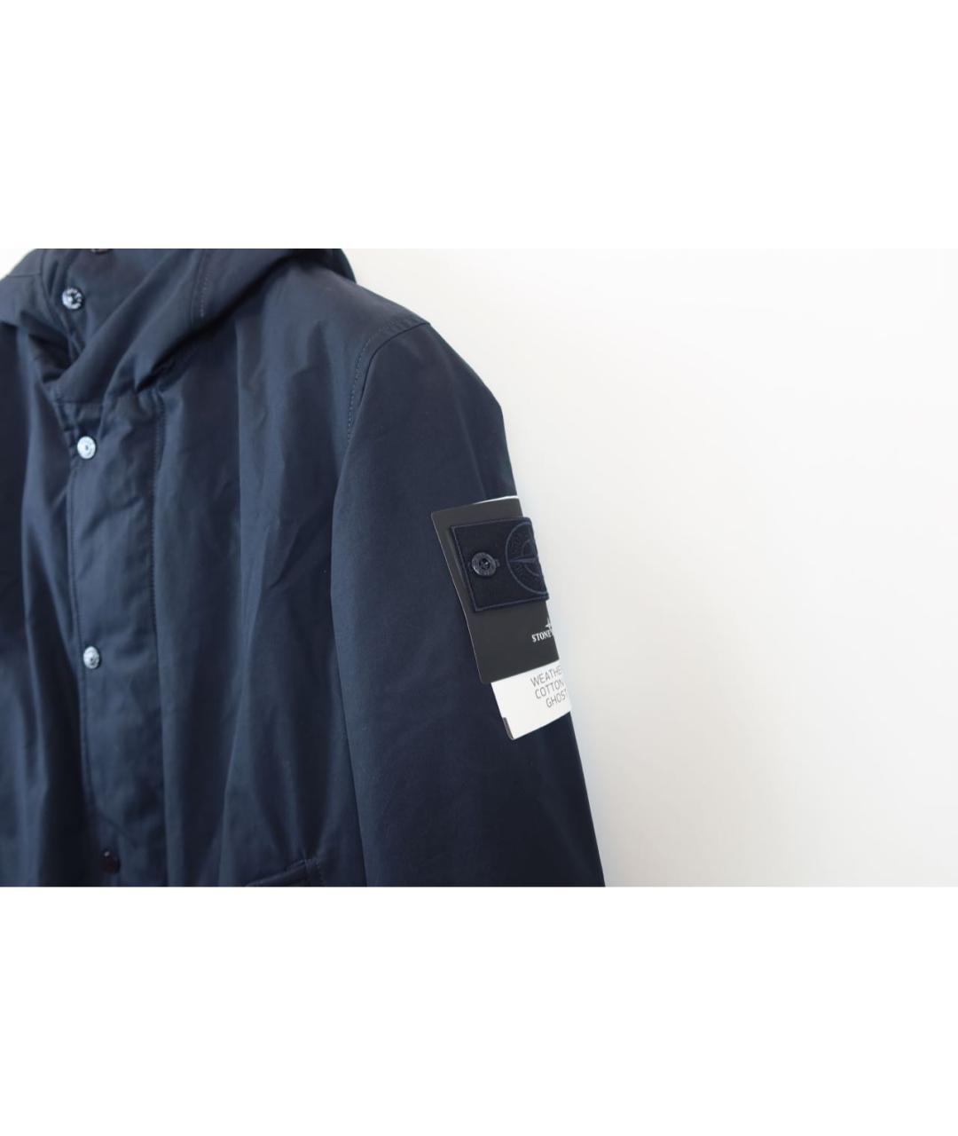 STONE ISLAND Темно-синяя хлопковая парка, фото 5