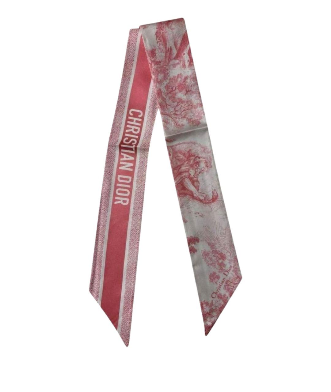 CHRISTIAN DIOR Розовый шелковый платок, фото 1