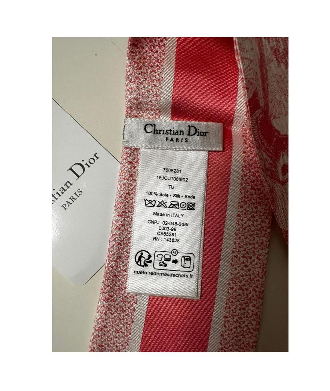 CHRISTIAN DIOR Розовый шелковый платок, фото 3