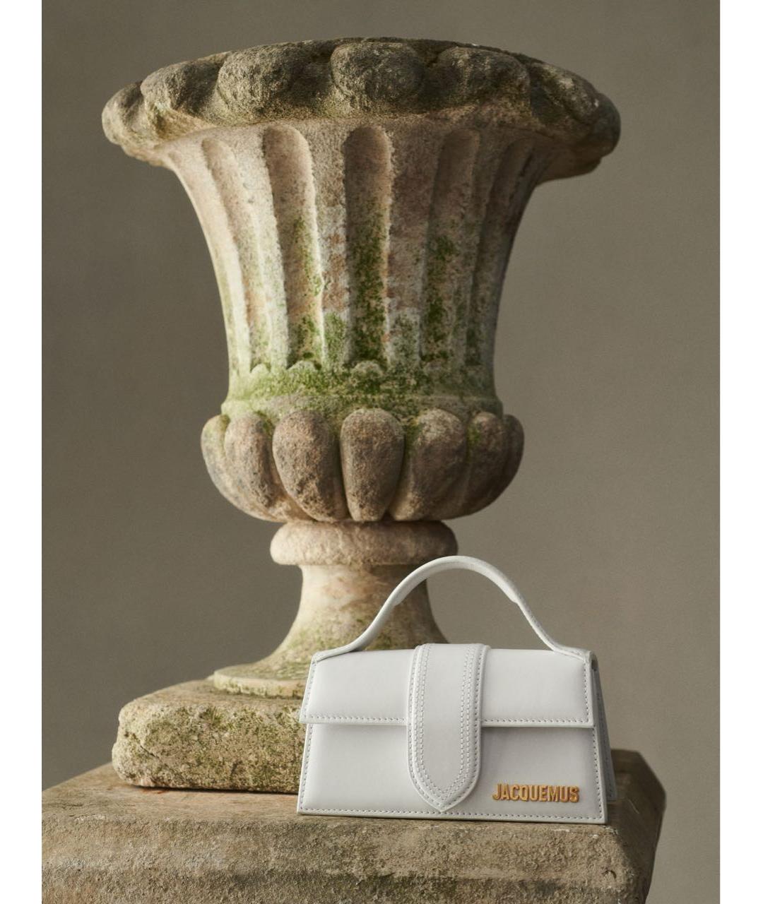 JACQUEMUS Белая кожаная сумка через плечо, фото 7