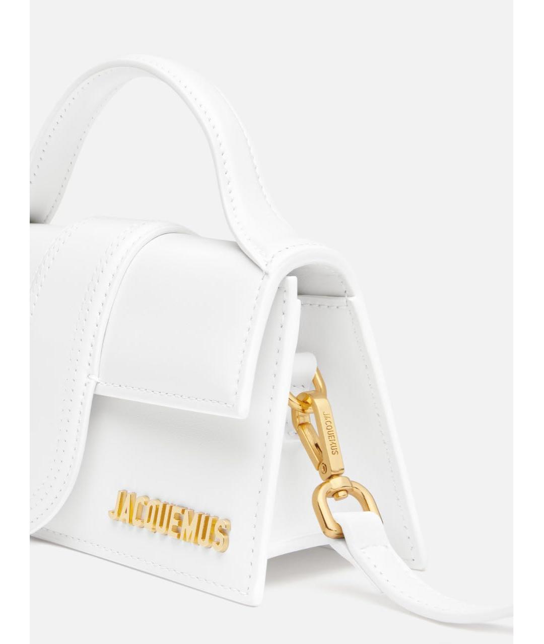 JACQUEMUS Белая кожаная сумка через плечо, фото 2