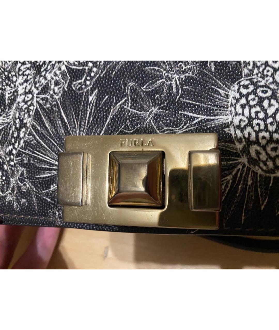 FURLA Черная кожаная сумка с короткими ручками, фото 3