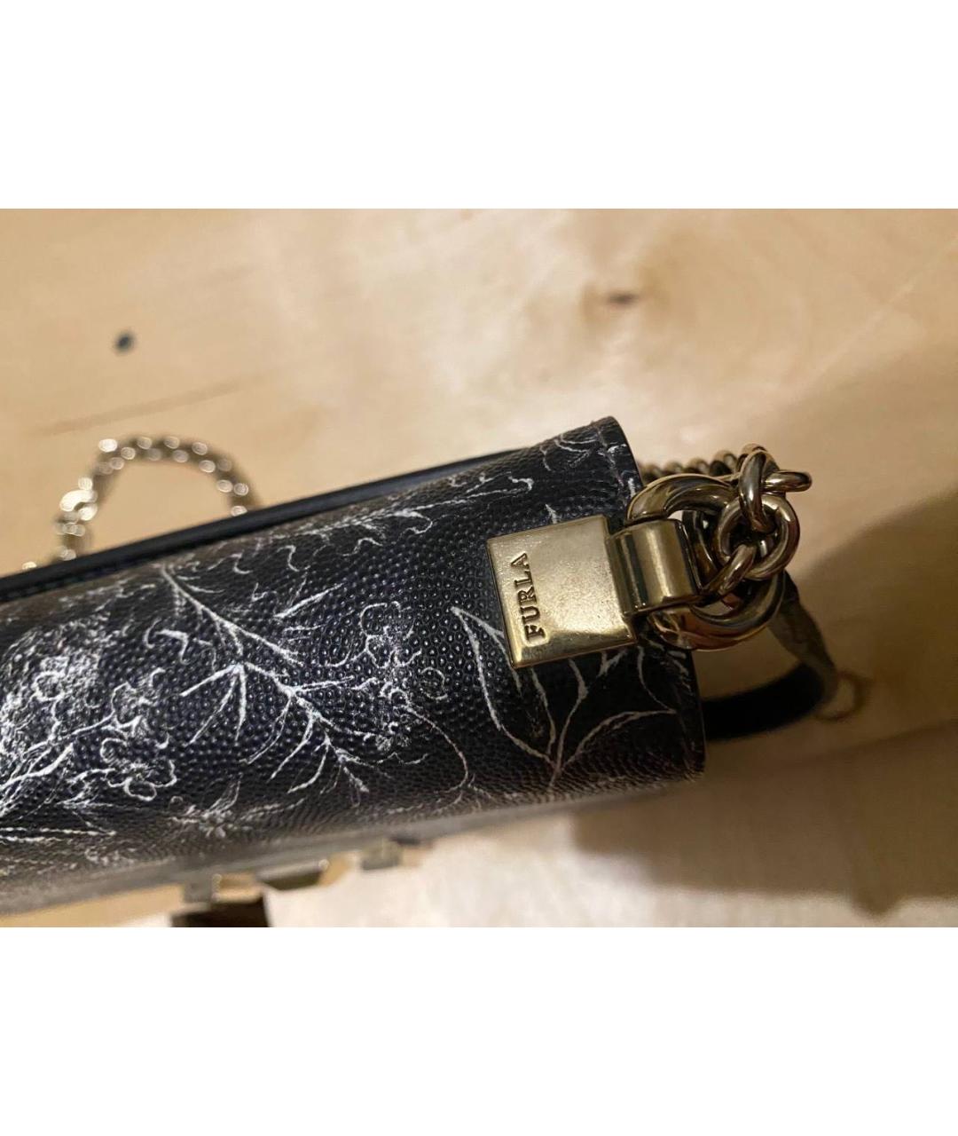FURLA Черная кожаная сумка с короткими ручками, фото 7