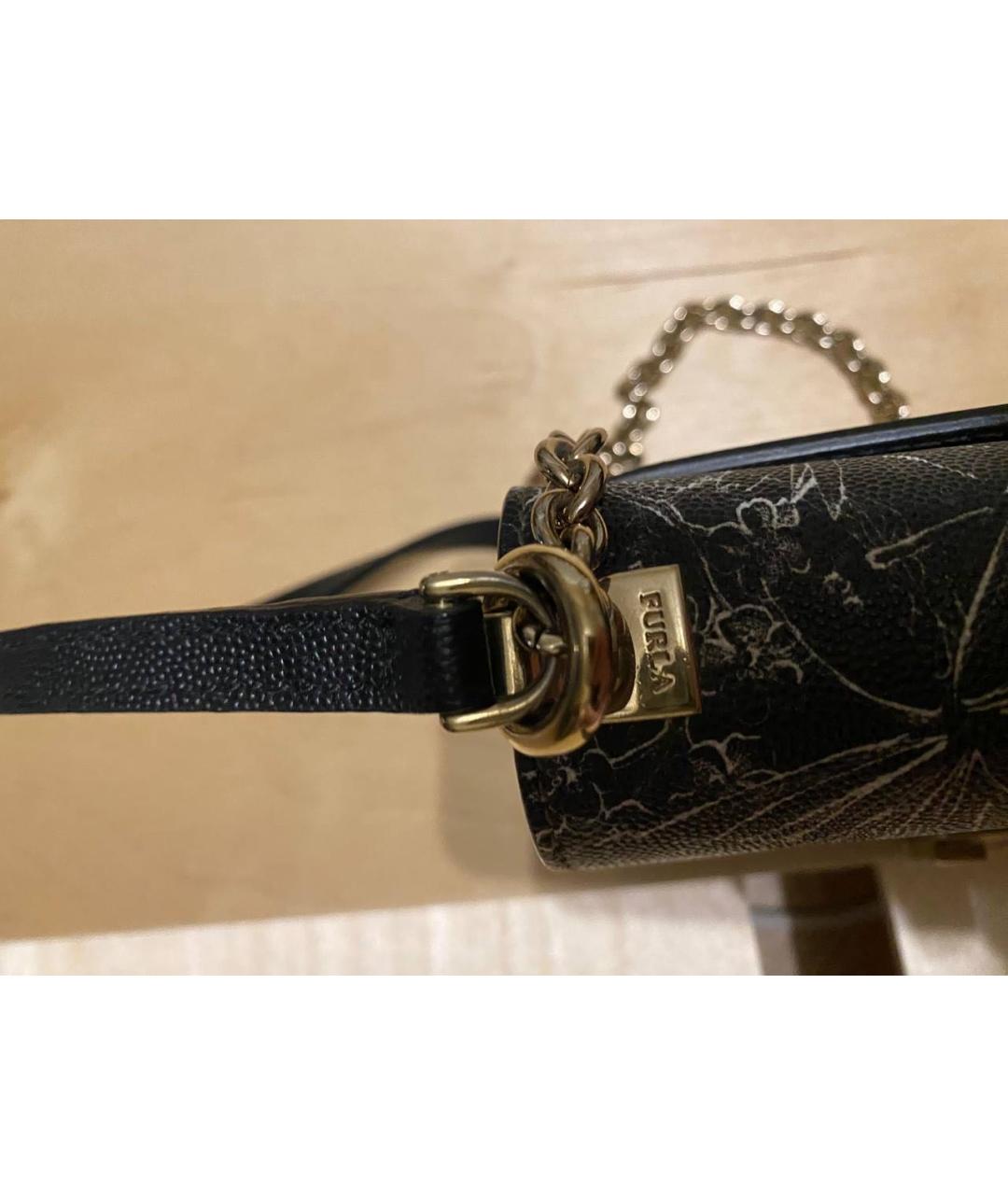 FURLA Черная кожаная сумка с короткими ручками, фото 8