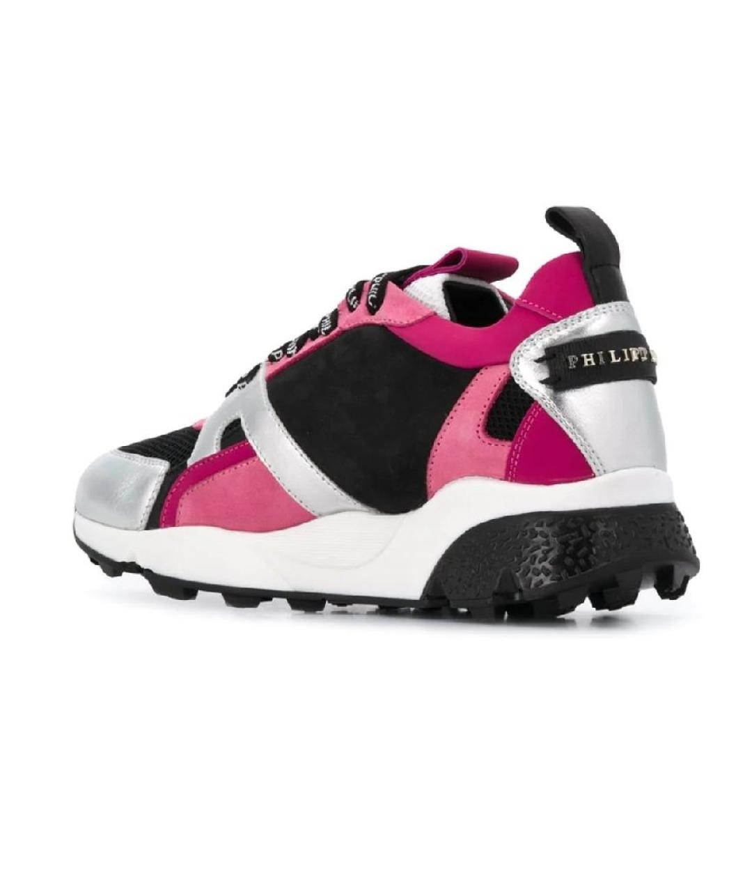PHILIPP PLEIN Розовые кожаные кроссовки, фото 3