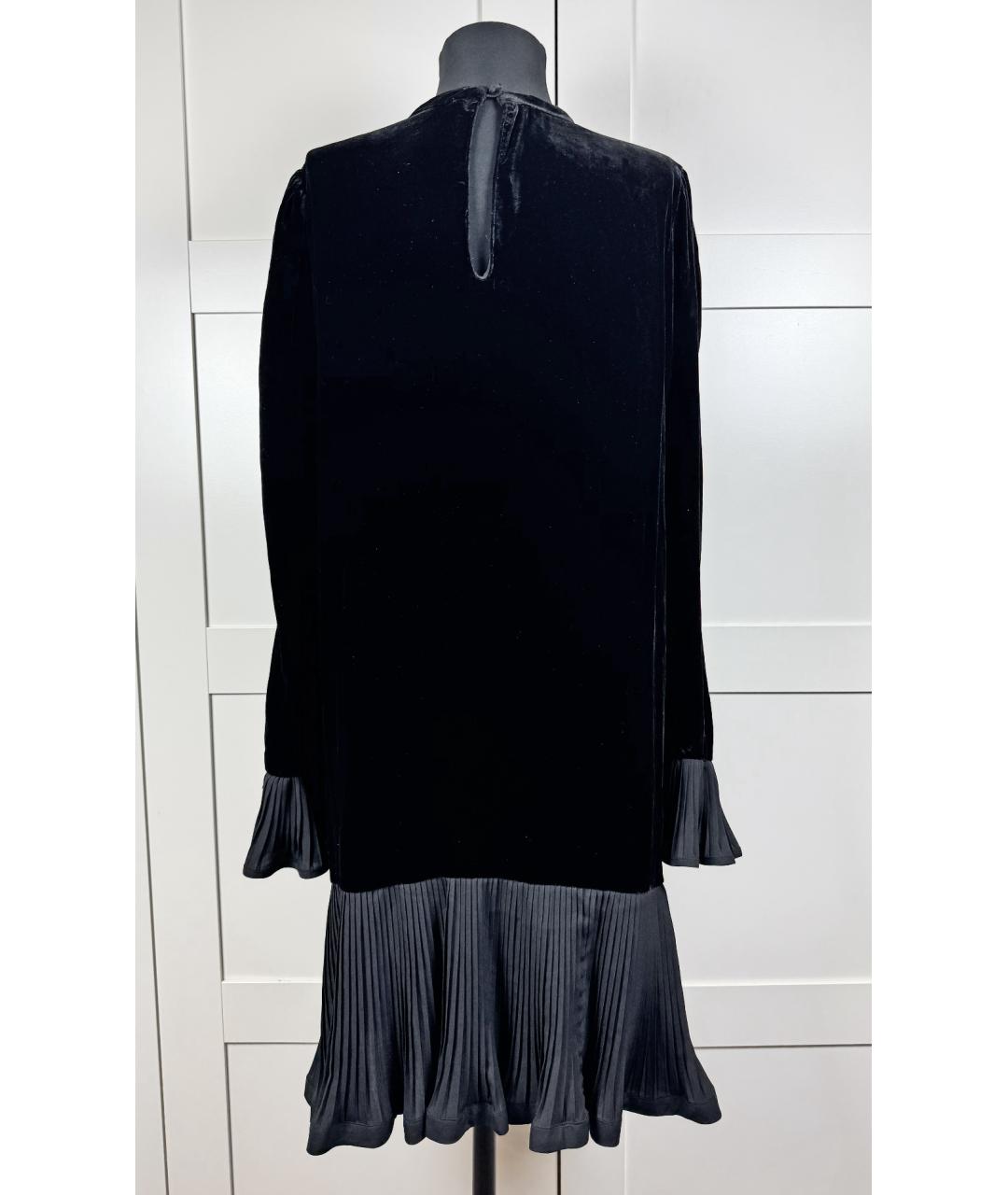 TWIN-SET Черное бархатное коктейльное платье, фото 6