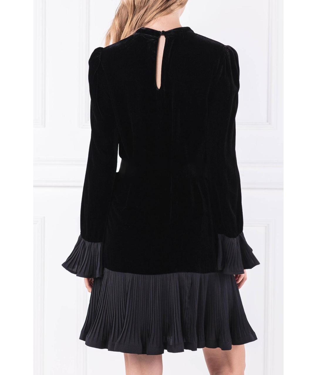 TWIN-SET Черное бархатное коктейльное платье, фото 4