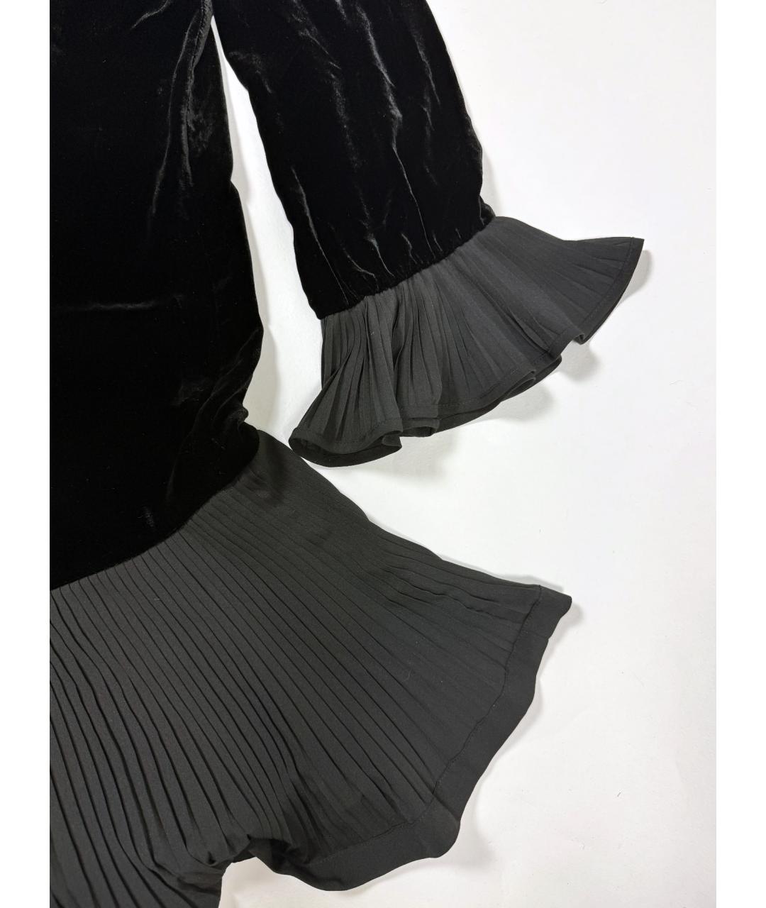 TWIN-SET Черное бархатное коктейльное платье, фото 9