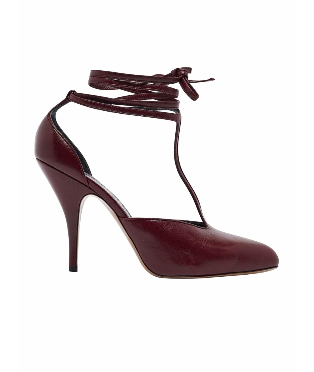 CELINE Бордовые кожаные туфли, фото 1