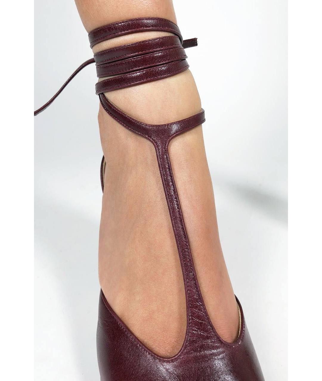 CELINE Бордовые кожаные туфли, фото 6