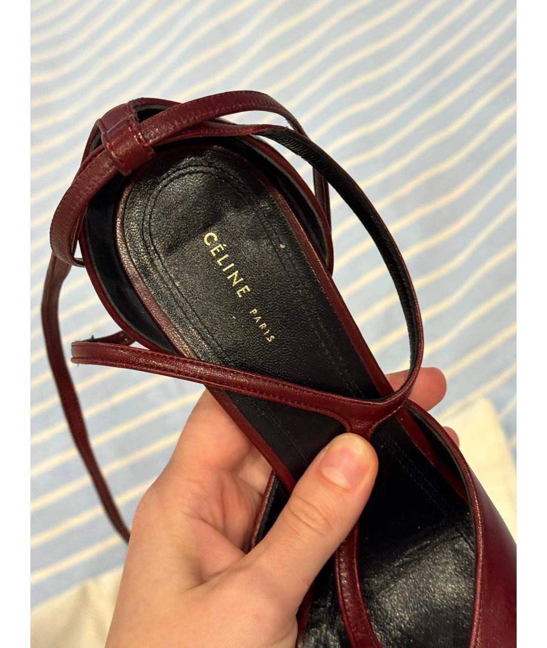 CELINE Бордовые кожаные туфли, фото 4