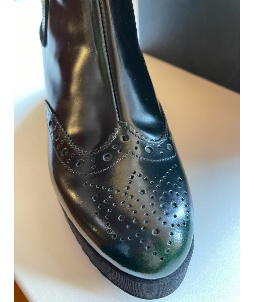 ALBERTO GOZZI Зеленые ботинки из лакированной кожи, фото 8