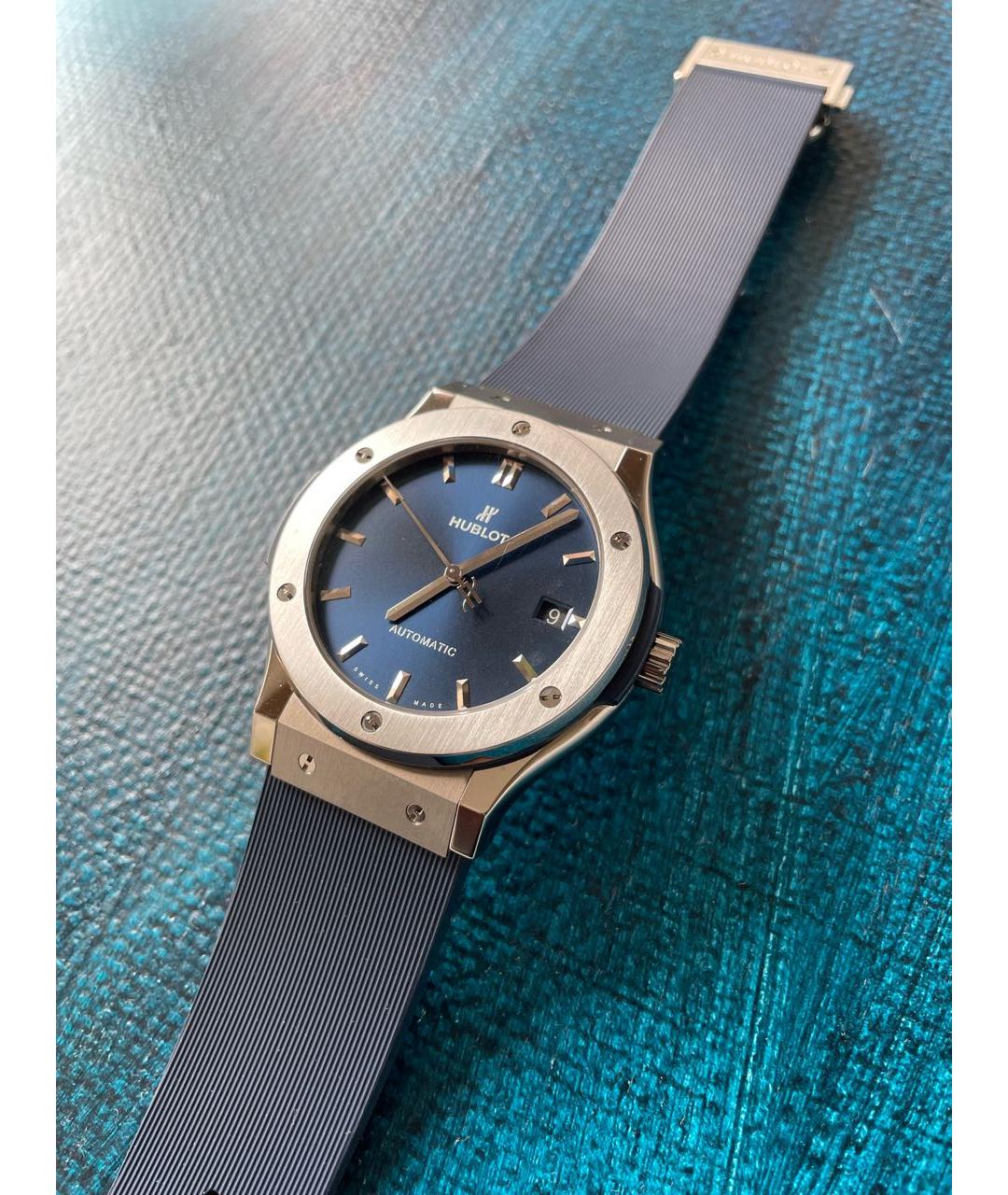 HUBLOT Синие титановые часы, фото 2