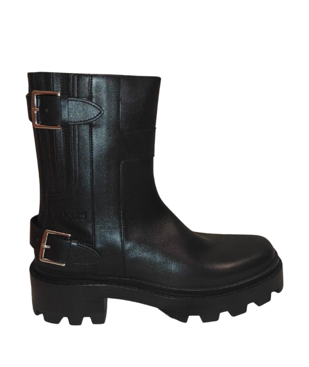 HERMES Черные кожаные ботинки, фото 1