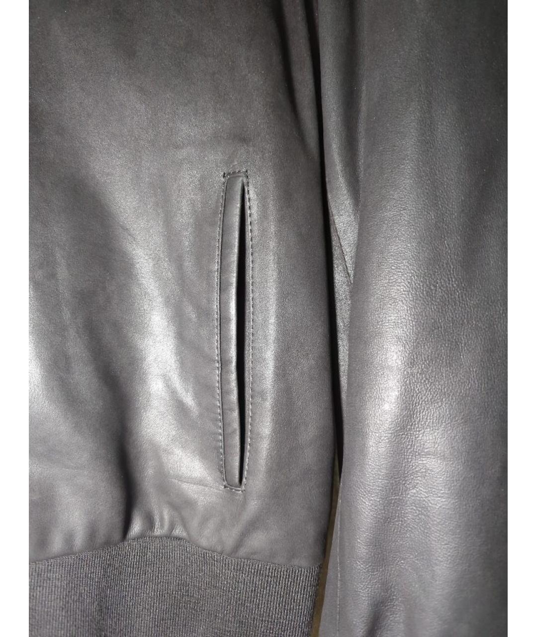 ZILLI Черная кожаная куртка, фото 4