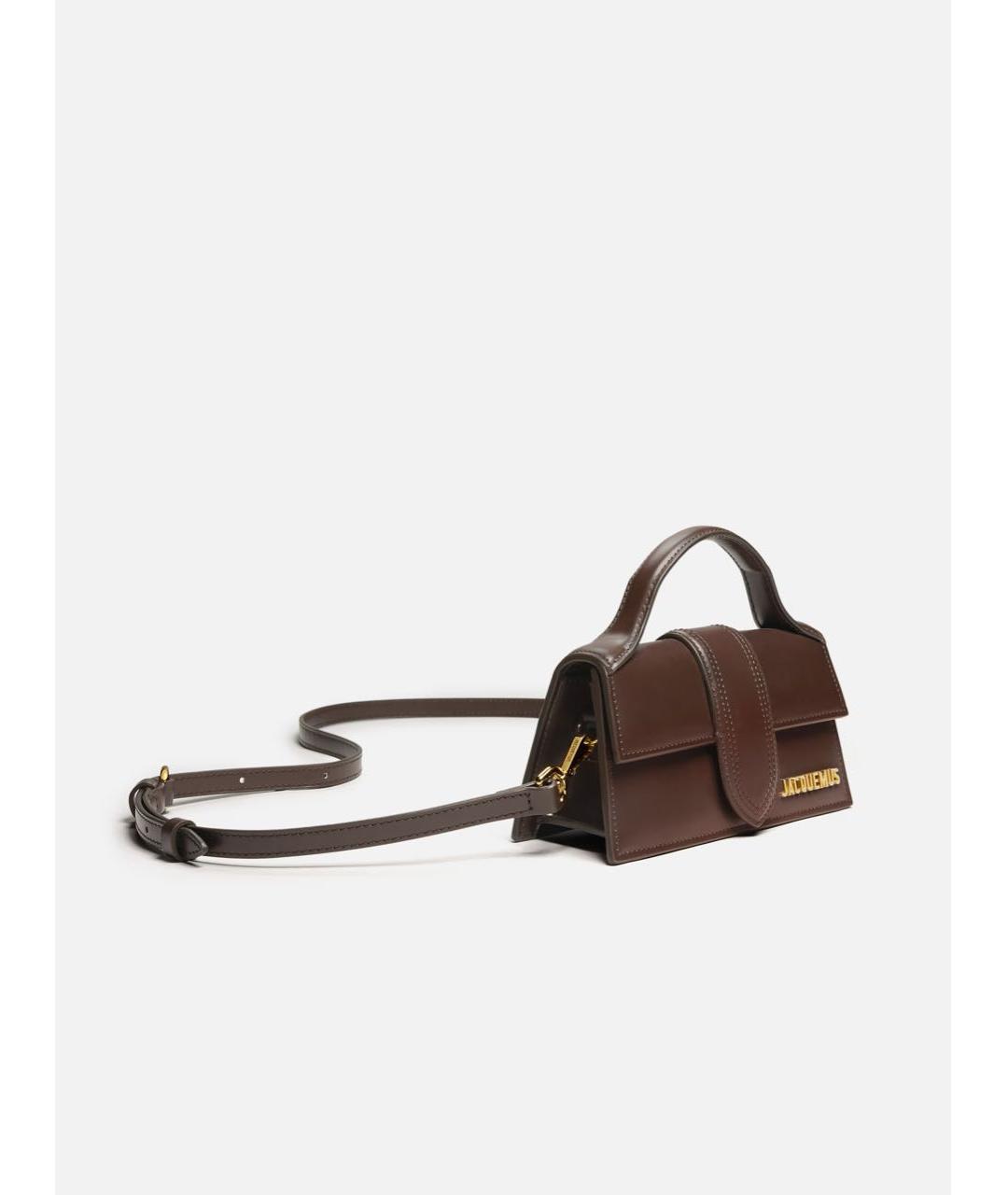JACQUEMUS Коричневая кожаная сумка через плечо, фото 3