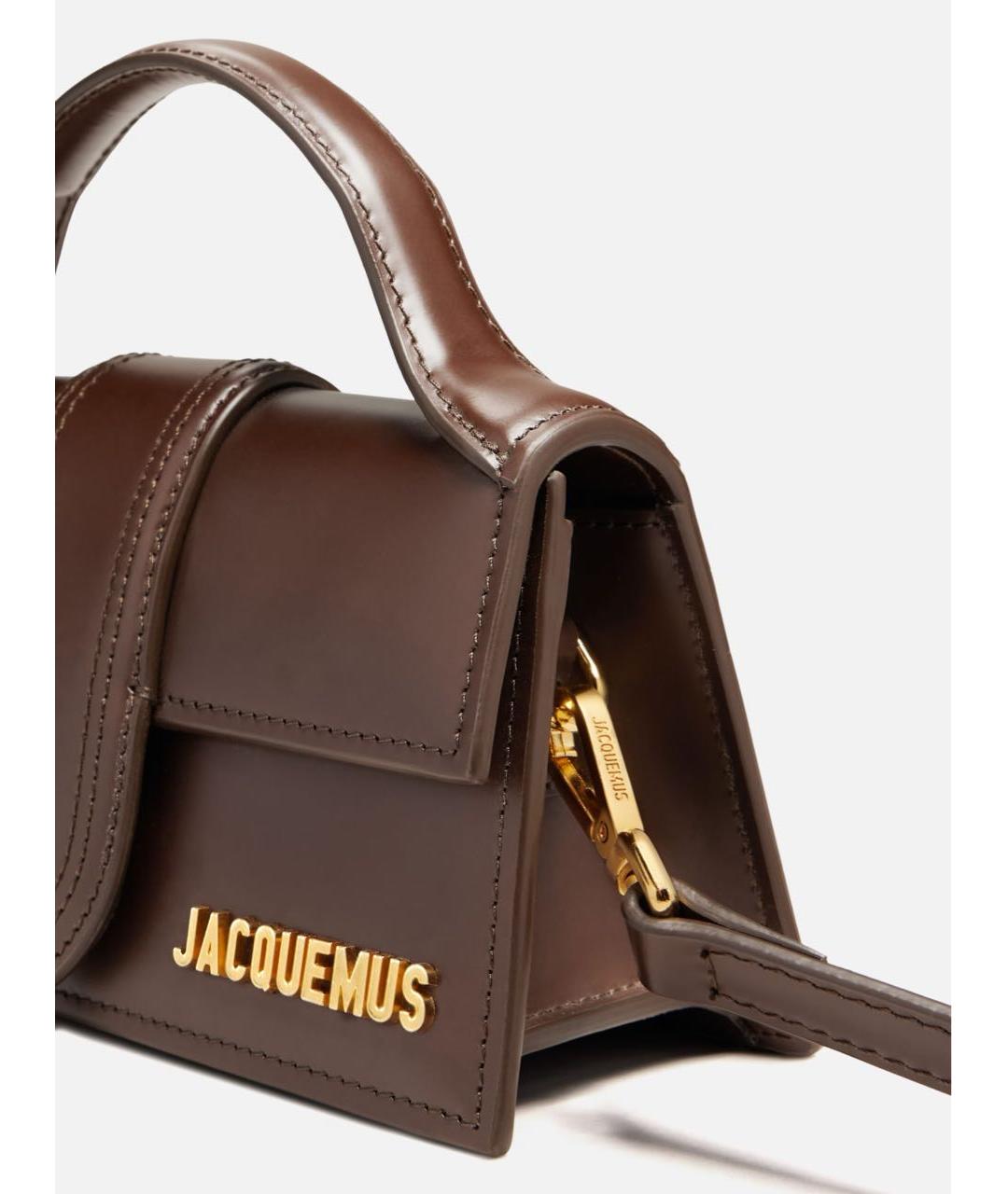 JACQUEMUS Коричневая кожаная сумка через плечо, фото 4