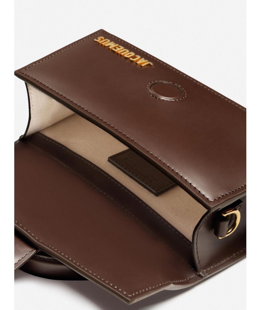 JACQUEMUS Коричневая кожаная сумка через плечо, фото 5