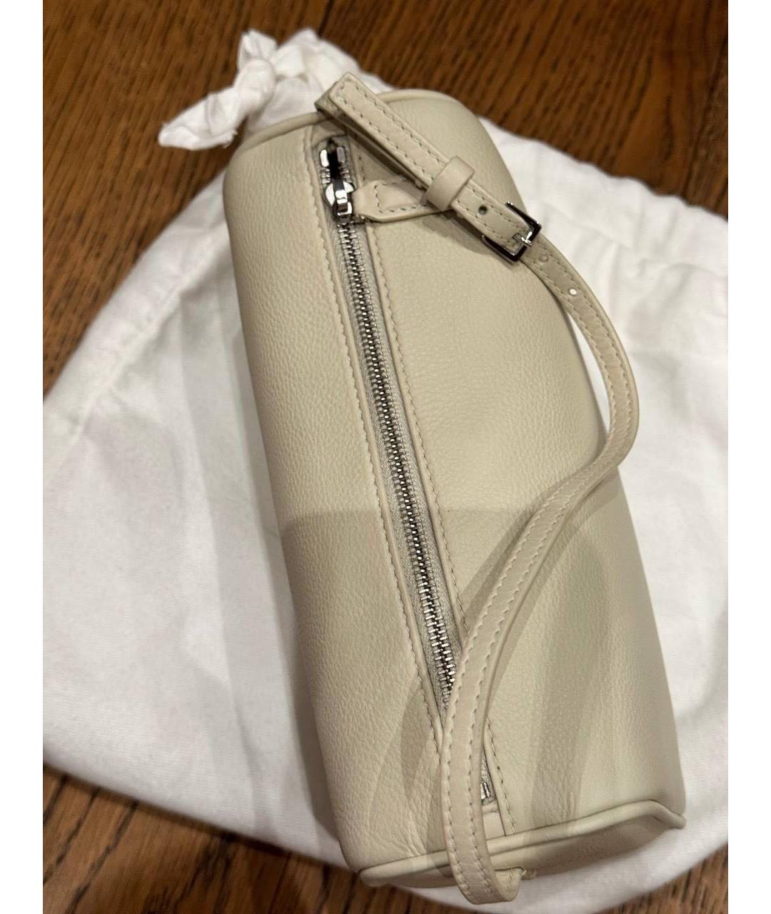 THE ROW Бежевая кожаная сумка с короткими ручками, фото 5