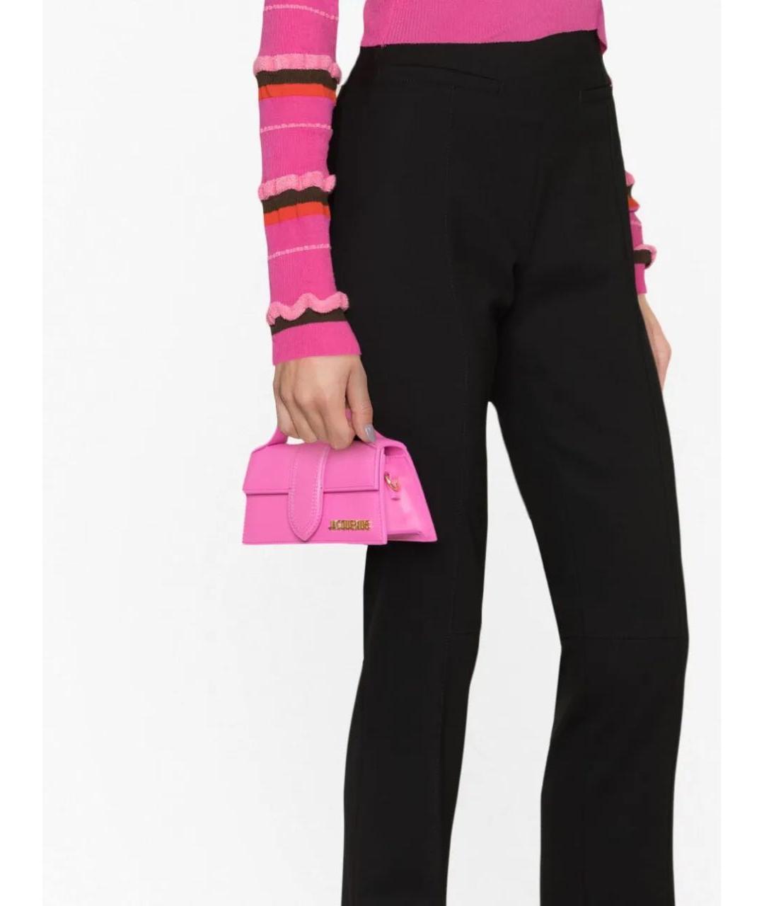 JACQUEMUS Розовая кожаная сумка с короткими ручками, фото 5