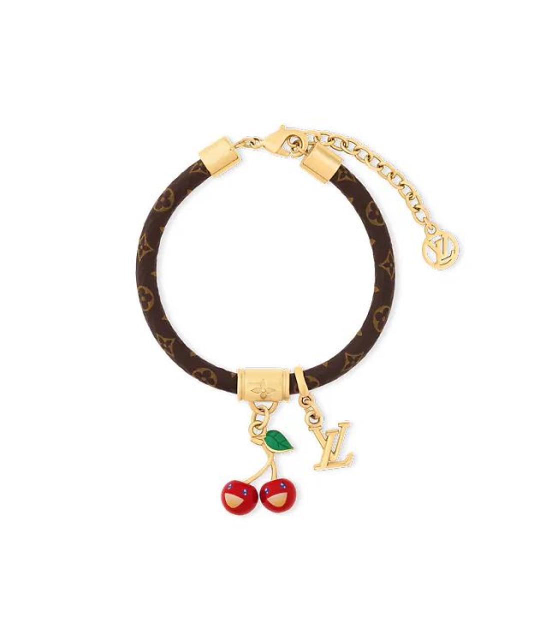 LOUIS VUITTON Коричневый кожаный браслет, фото 8
