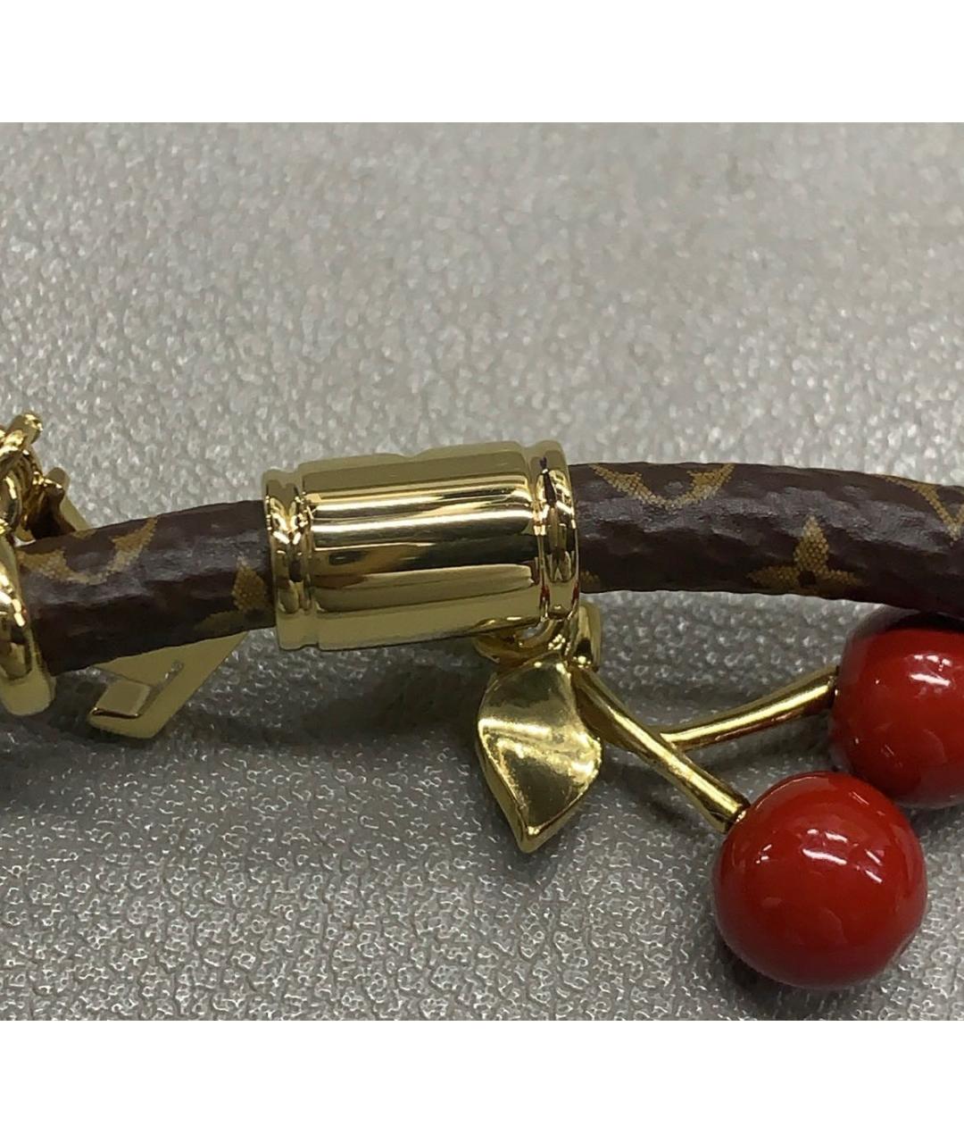 LOUIS VUITTON Коричневый кожаный браслет, фото 7