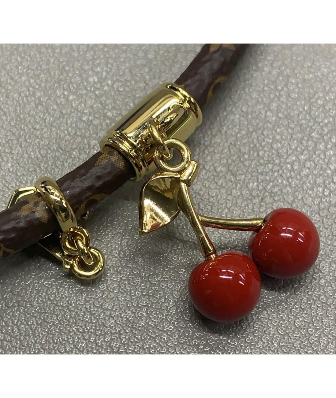 LOUIS VUITTON Коричневый кожаный браслет, фото 5