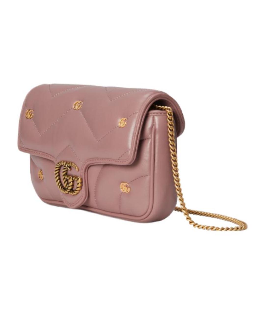 GUCCI Розовая кожаная сумка через плечо, фото 2