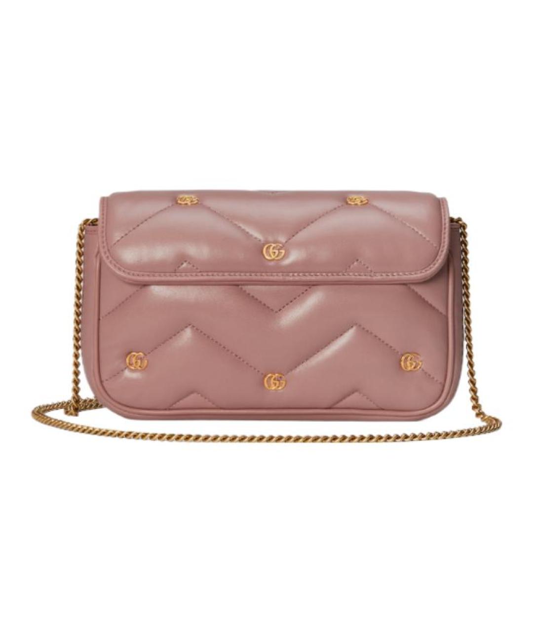 GUCCI Розовая кожаная сумка через плечо, фото 4