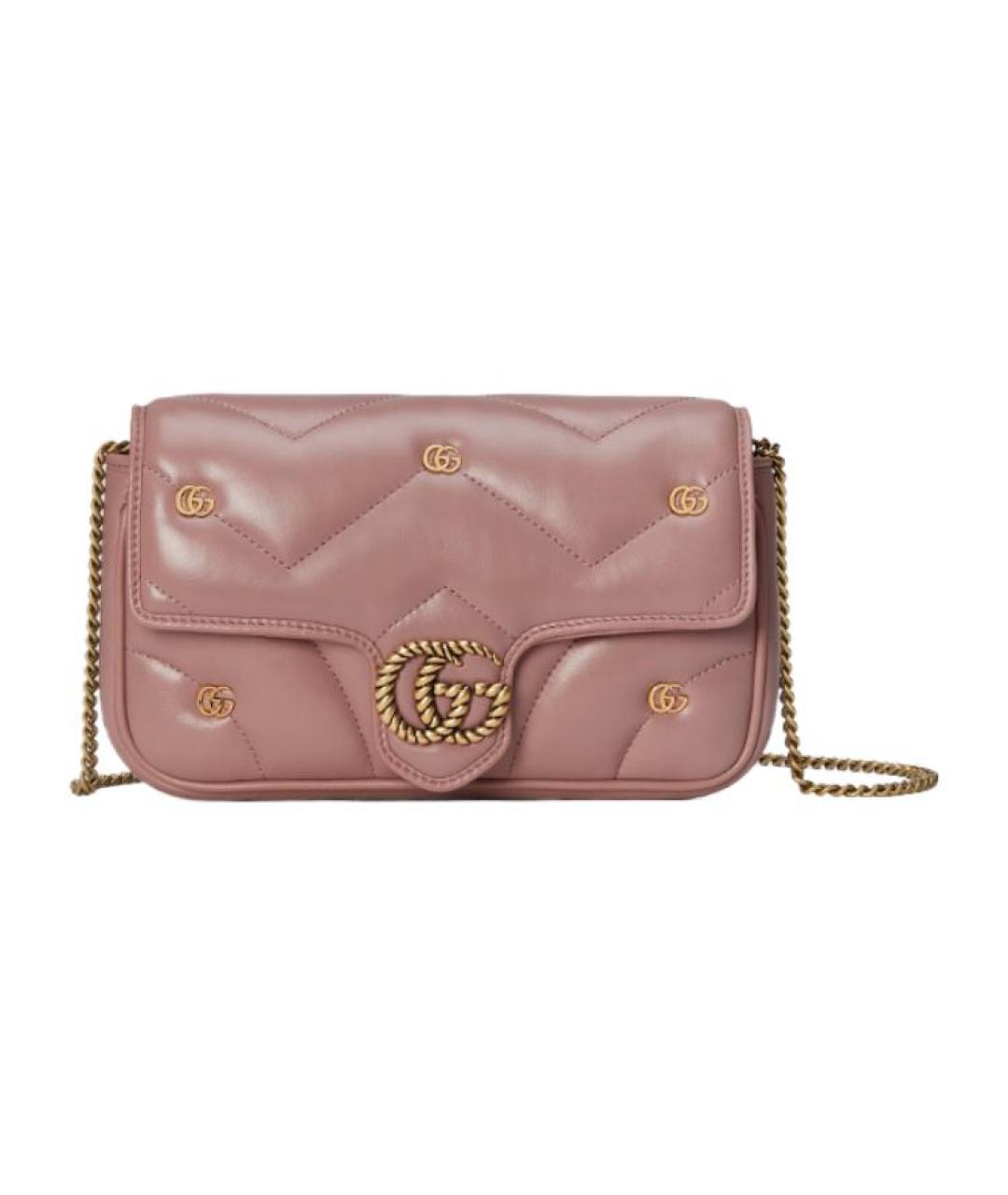 GUCCI Розовая кожаная сумка через плечо, фото 1