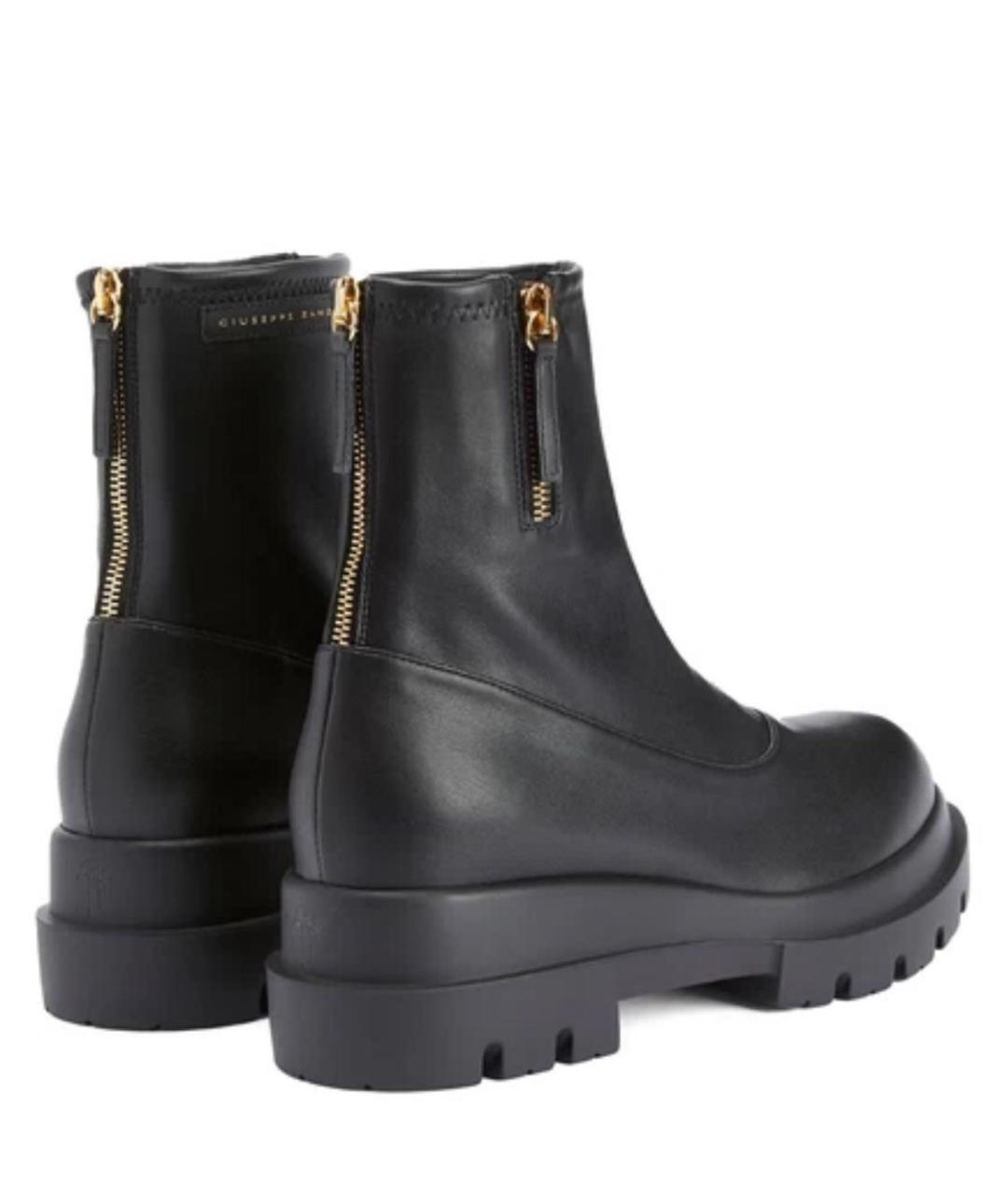 GIUSEPPE ZANOTTI DESIGN Черные кожаные ботинки, фото 4