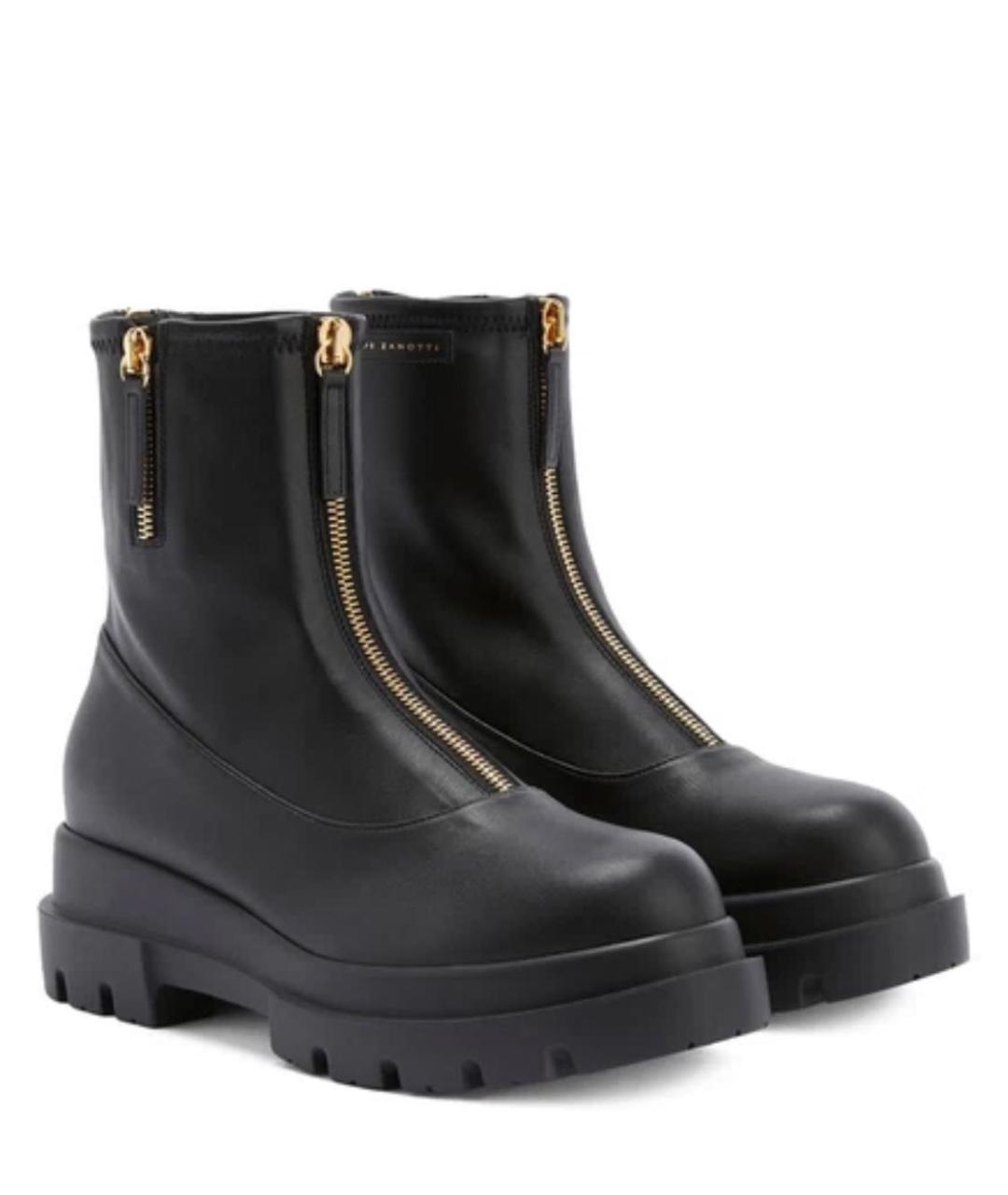 GIUSEPPE ZANOTTI DESIGN Черные кожаные ботинки, фото 2