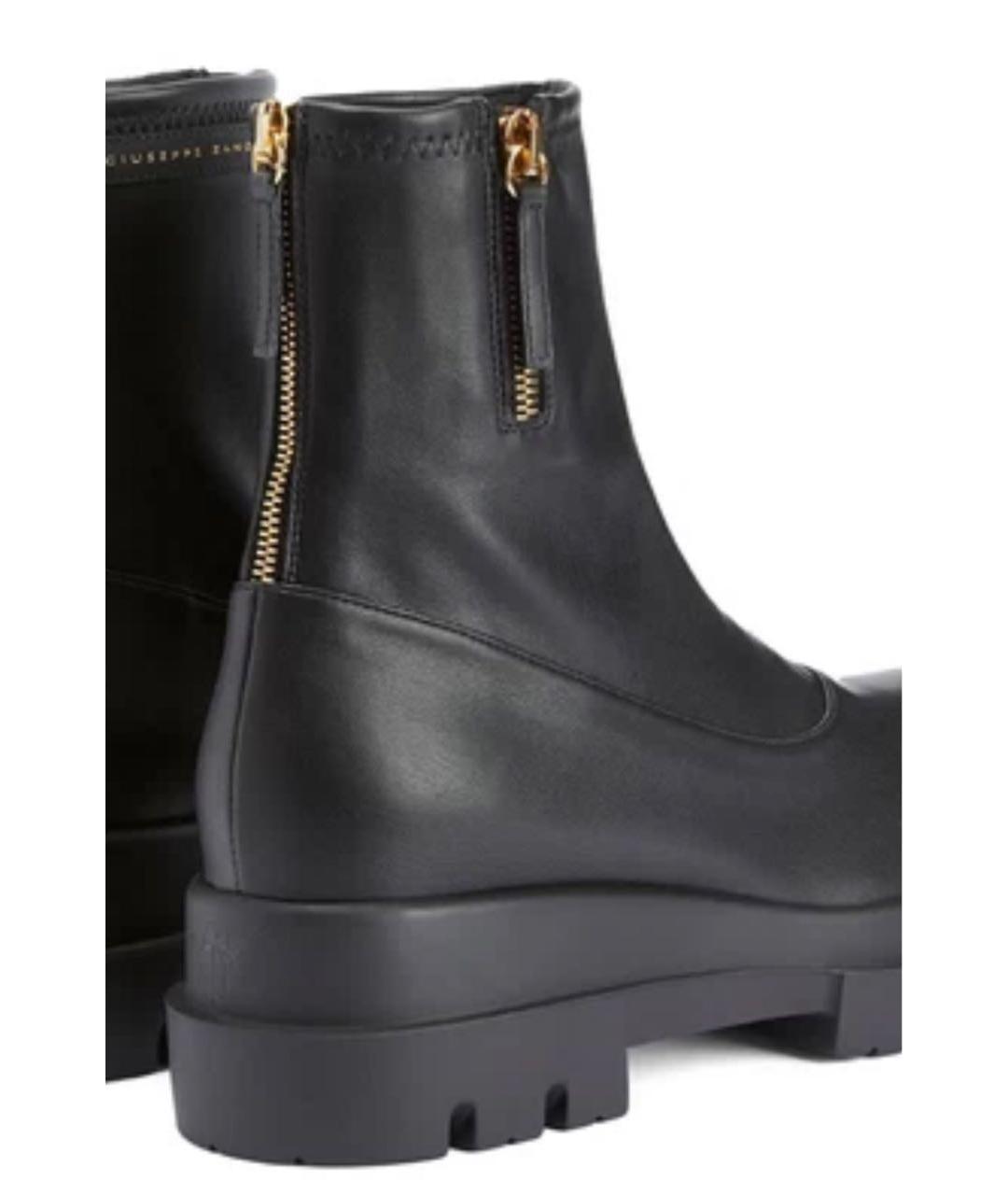 GIUSEPPE ZANOTTI DESIGN Черные кожаные ботинки, фото 6