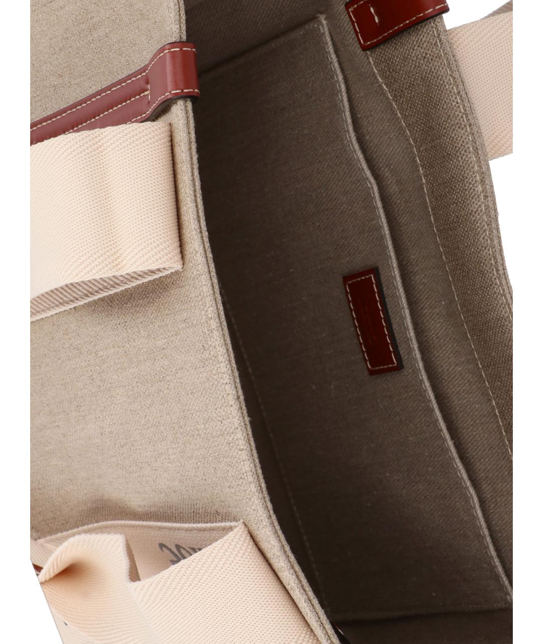 CHLOE Бежевая льняная сумка тоут, фото 4