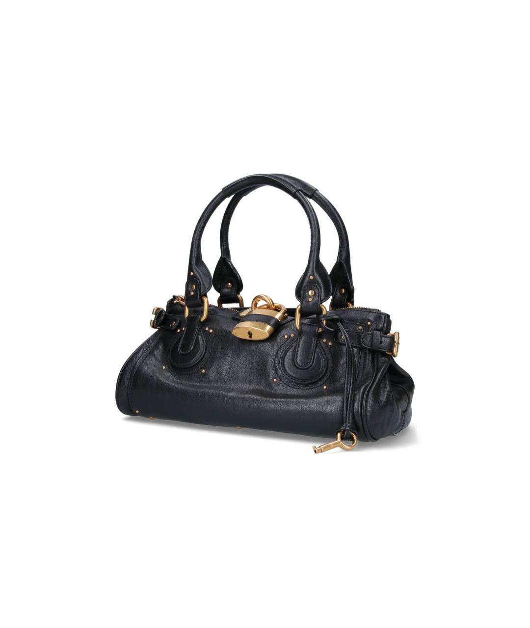 CHLOE Черная кожаная сумка с короткими ручками, фото 2