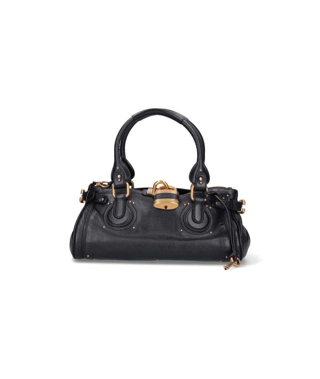 CHLOE Черная кожаная сумка с короткими ручками, фото 1