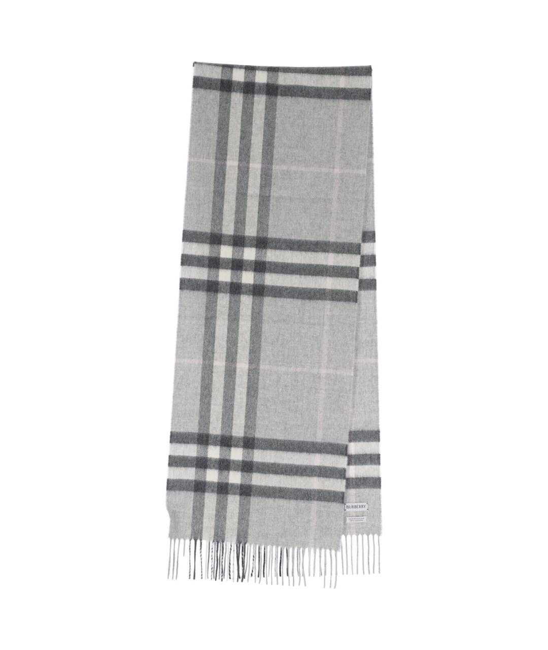 BURBERRY Серый кашемировый шарф, фото 1