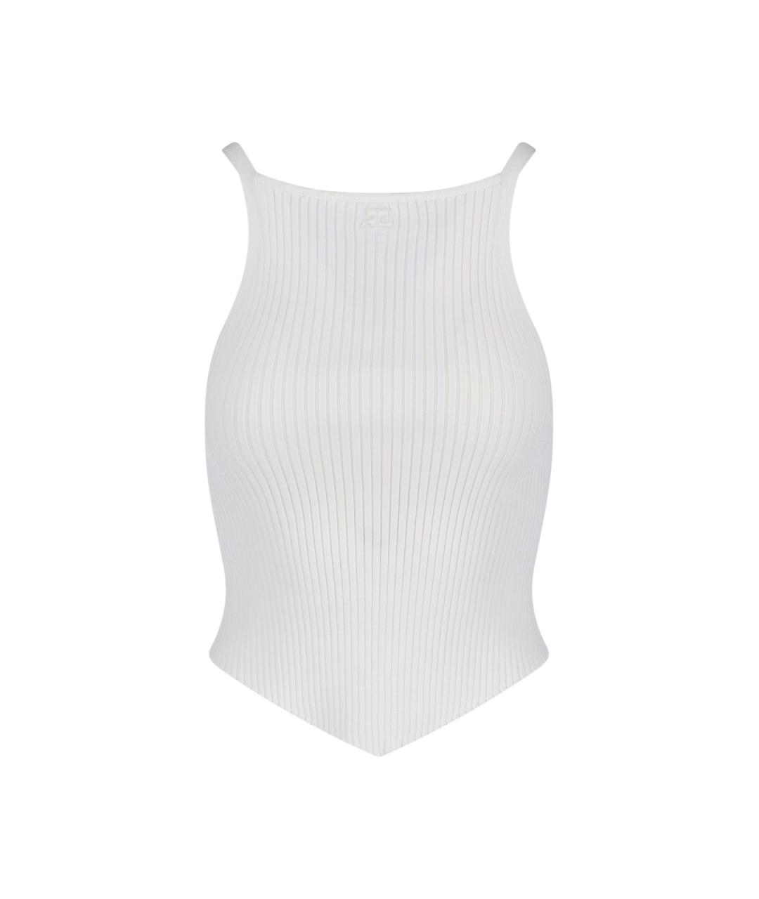 COURREGES Белая вискозная майка, фото 1